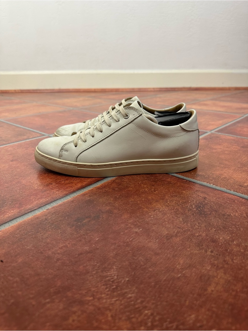 SuitSupply Minimalist Sneakers in White Calf Leather